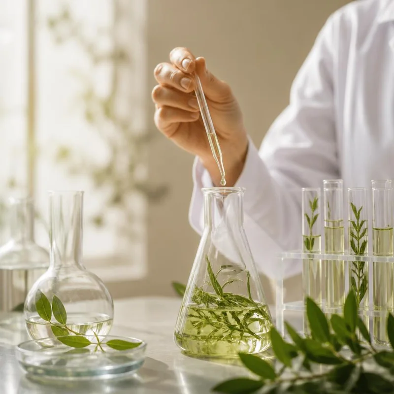 Ricerca scientifica su estratti botanici in laboratorio